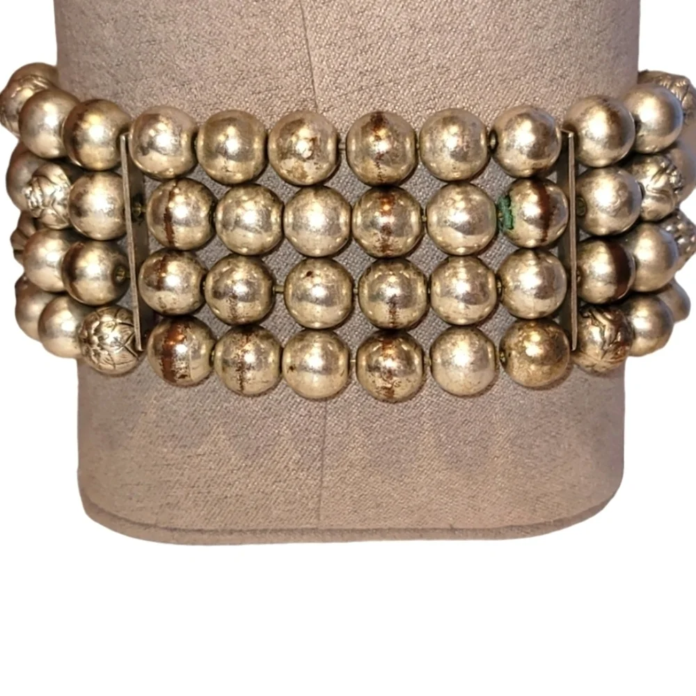 Cross Beaded Pearl Bracelet with Elastic Bands
